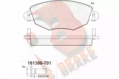 R BRAKE rb1380701 -  Комплект тормозных колодок, дисковый тормоз